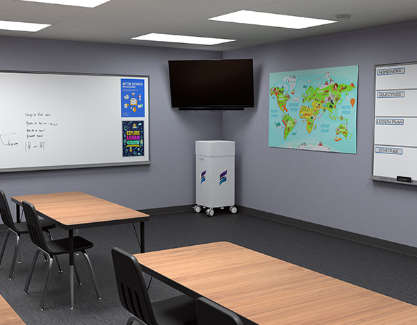 UVC Mobile Air Purifier in classroom setting